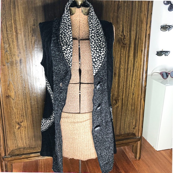 Metric Knits New York Knit Sweater Long Vest L - Picture 1 of 5
